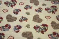 Double Sided Super Soft Cuddle Fleece Fabric Material - HEARTS